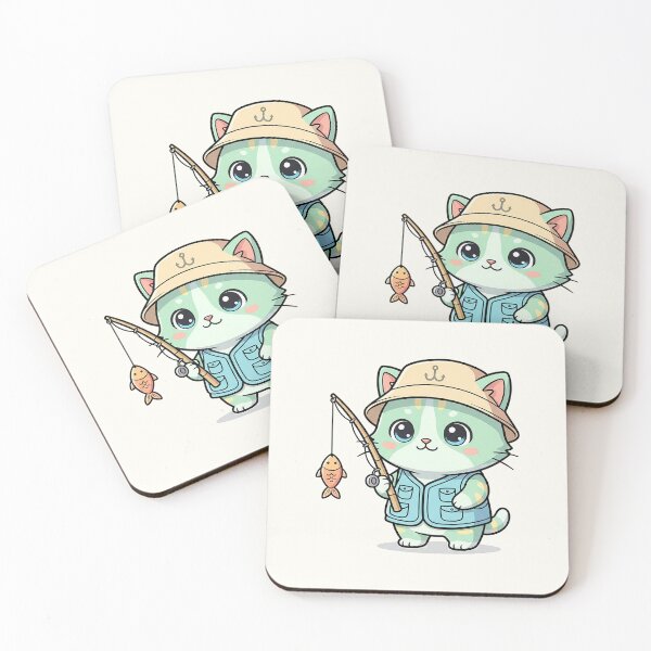 Item preview, Cute Fisherman Cat Cartoon designed and sold by HoopeStylee.