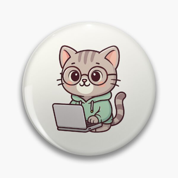 Artikelvorschau, Niedliche Programmiererkatze (Cartoon) entworfen und verkauft von HoopeStylee.