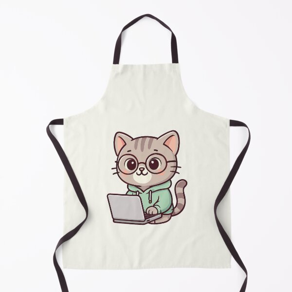 Item preview, Cute Programmer Cat Cartoon designed and sold by HoopeStylee.