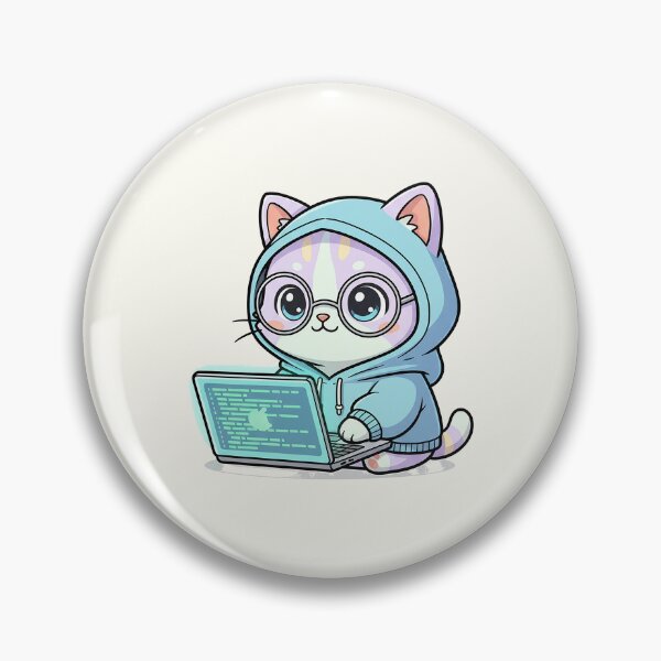 Item preview, Cute Programmer Cat Cartoon designed and sold by HoopeStylee.