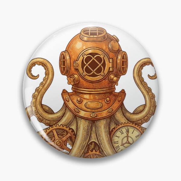 Item preview, Steampunk Octopus Diver with Clockwork Gears designed and sold by brexastore.