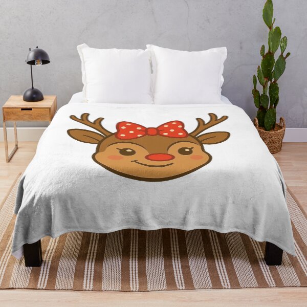 Item preview, Cute Christmas Reindeer Face with Bow – Festive Holiday Animal Illustration designed and sold by StyleLap.