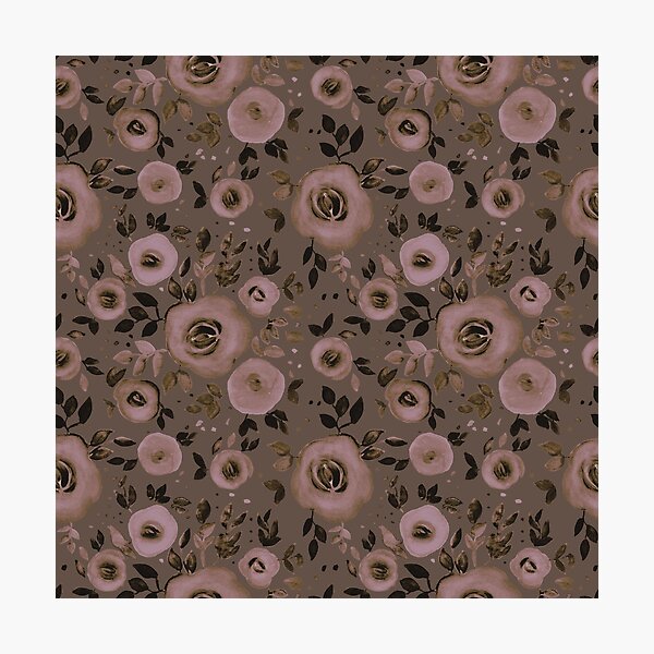 Item preview, Watercolor Floral Pattern in Natural and Earthy Brown designed and sold by Petra Lang.