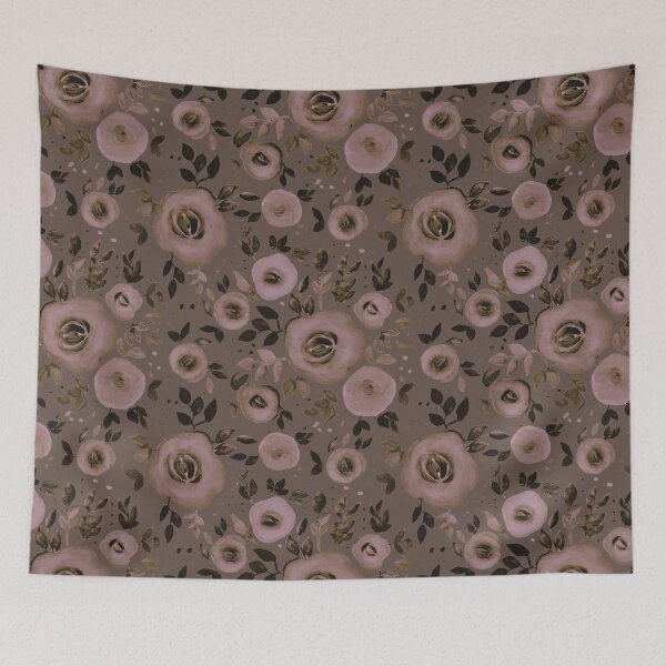 Item preview, Watercolor Floral Pattern in Natural and Earthy Brown designed and sold by Petra Lang.