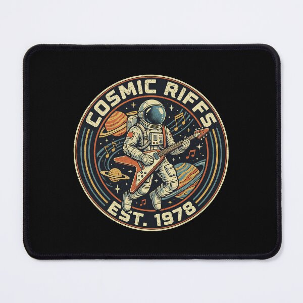 Item preview, Cosmic Riffs – Vintage Space Rock Astronaut Guitar Design (1978) designed and sold by ThePurpleMelon.