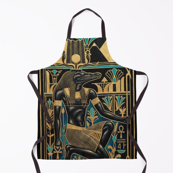 Item preview, Sobek Crocodile God Profile Bust | Egyptian Revival Art Deco Nouveau | Luxury Gallery Art Print designed and sold by Vintage Poster Gallery.