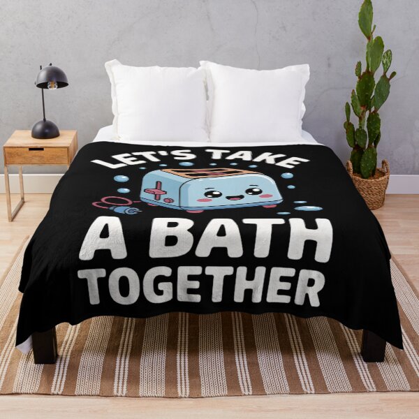Aperçu de l'œuvre Let's Take a Bath Together, Funny Toaster Pun Gift, Cute Appliance Humor Graphic, Couples Bathroom Joke créée et vendue par NewaveBoutique.