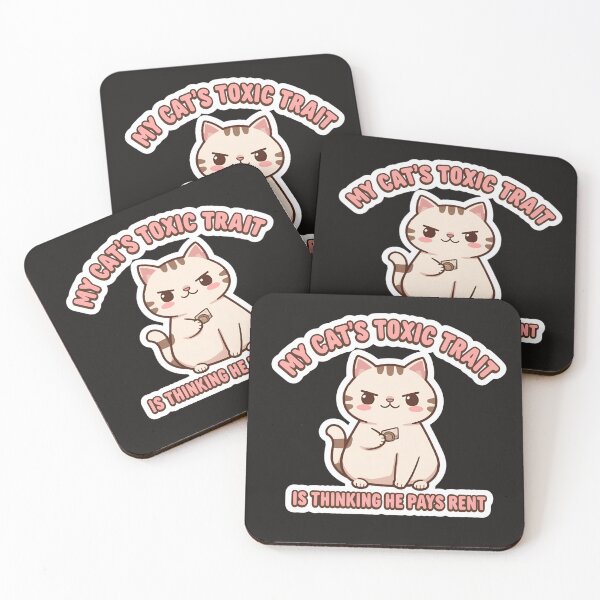 Item preview, My Cat’s Toxic Trait Is Thinking He Pays Rent – Funny Cat Meme Kawaii Design designed and sold by EchopawCo.