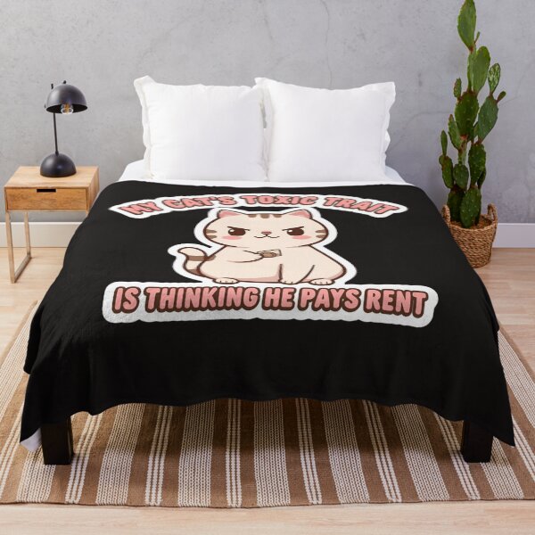 Item preview, My Cat’s Toxic Trait Is Thinking He Pays Rent – Funny Cat Meme Kawaii Design designed and sold by EchopawCo.