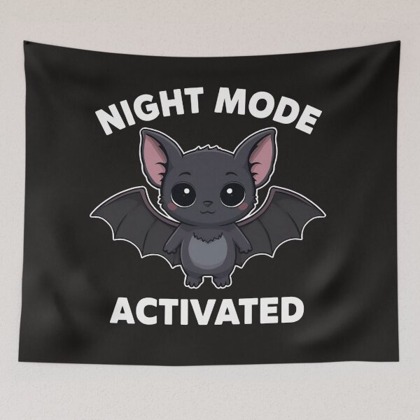 Item preview, Night Mode Activated – Cute Kawaii Bat Funny Dark Mode T-Shirt Design designed and sold by EchopawCo.