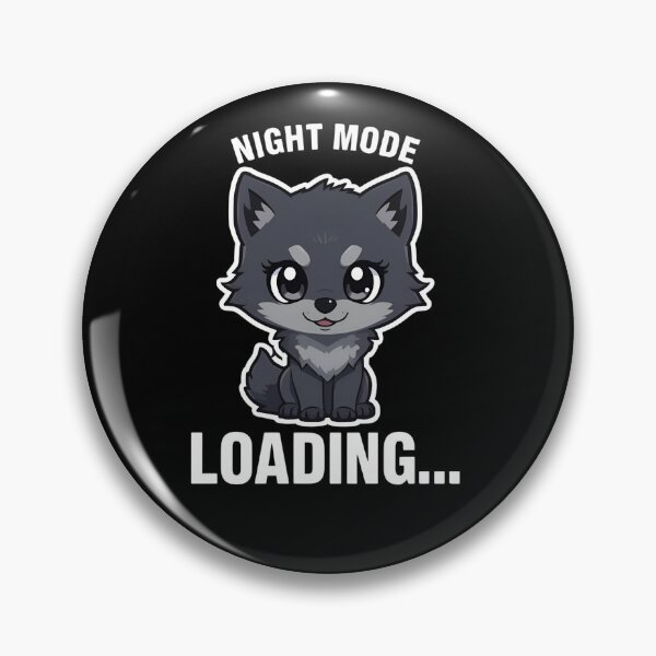 Item preview, Night Mode Loading Cute Wolf – Funny Chibi Dark Mode T-Shirt designed and sold by EchopawCo.