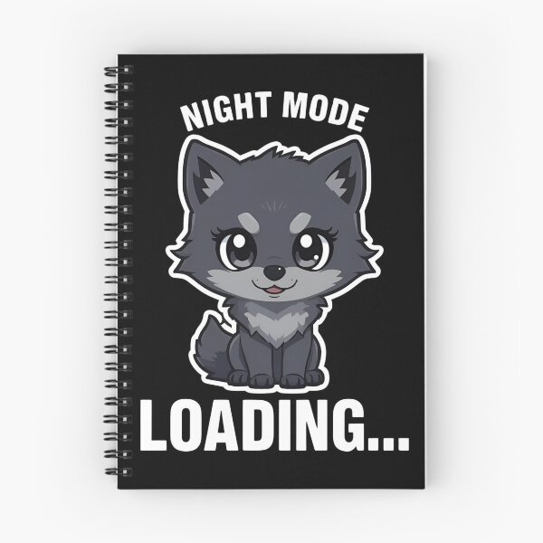 Item preview, Night Mode Loading Cute Wolf – Funny Chibi Dark Mode T-Shirt designed and sold by EchopawCo.
