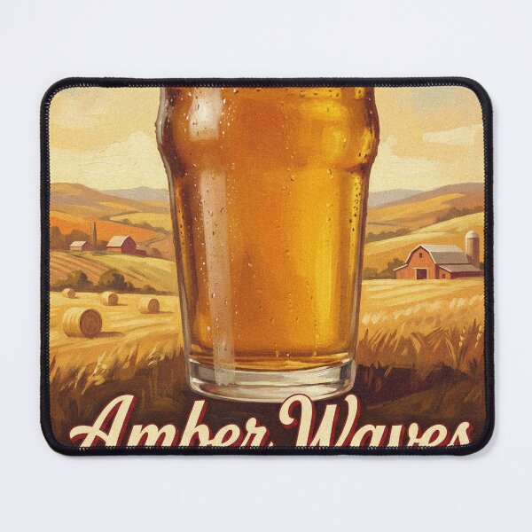 Item preview, Amber Waves Of Grain Vintage Style Ale Beer Poster Bar Art designed and sold by Cozy-Old-Pub.