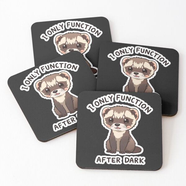 Item preview, I Only Function After Dark – Cute Ferret Night Mode Design designed and sold by EchopawCo.