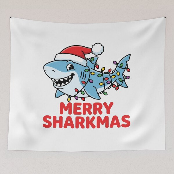 Item preview, Merry Sharkmas Cute Cartoon Graphic for Holiday Pun Lover designed and sold by chattsuede.