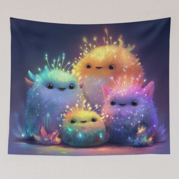 Item preview, Cute Glowing Fantasy Creatures Family designed and sold by Hakubiya.