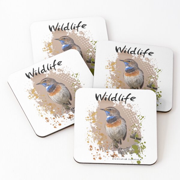 Item preview, Wildlife Bluethroat on White designed and sold by Green Bird Design.