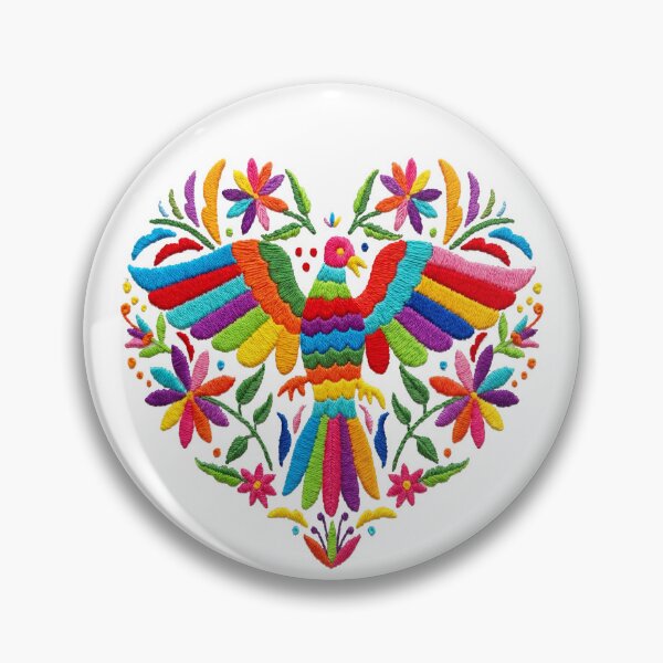 Item preview, Heart in Mexican Artwork, Hand Embroidered designed and sold by SAUHER.