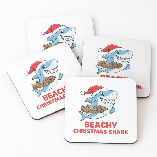 Item preview, Beachy Christmas Shark Cute Cartoon Graphic for Holiday Beach Lover designed and sold by chattsuede.