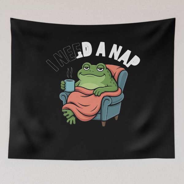 Item preview, I Need A Nap Funny Lazy Frog in Chair Cartoon Graphic designed and sold by LegendsOfLife37.