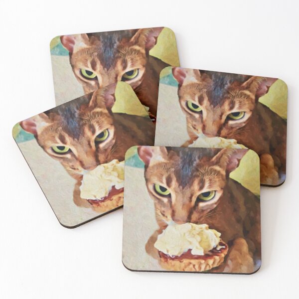 Item preview, Abyssinian Cat With Pastry – Artistic Illustration designed and sold by TreatLLC.