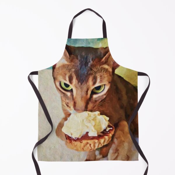 Item preview, Abyssinian Cat With Pastry – Artistic Illustration designed and sold by TreatLLC.