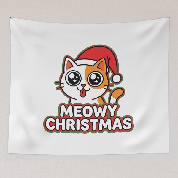 Item preview, Kawaii Meowy Christmas Cat Cute Cartoon Mascot for Cat Lover designed and sold by chattsuede.