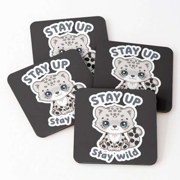 Item preview, Stay Up Stay Wild – Cute Chibi Snow Leopard Night Animal designed and sold by EchopawCo.