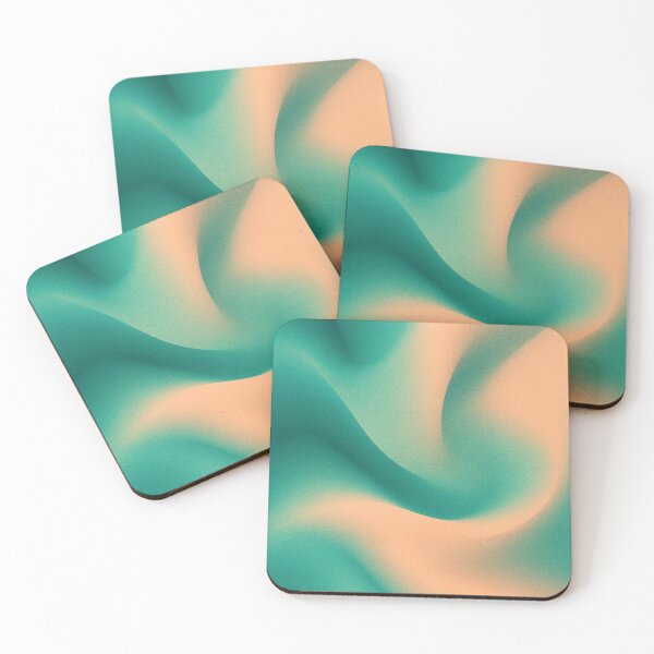 Item preview, Teal & Peach Gradient Flow – Modern Abstract Fluid Art Print designed and sold by Finbadd.