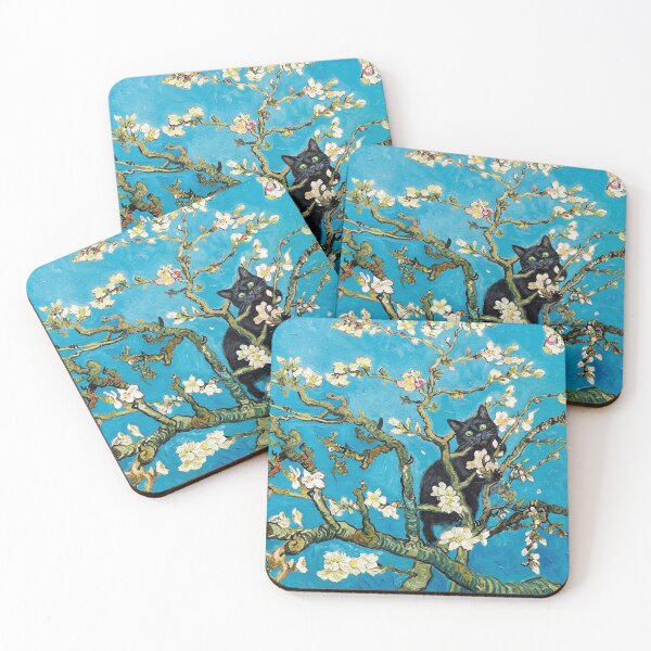 Item preview, Van Gogh's Almond Blossoms with a Black Cat Surprise designed and sold by AgingeR.