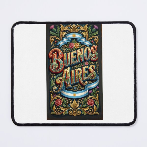 Item preview, Buenos Aires - Traditional Fileteado Porteño Typography Art designed and sold by Digital Dreams Arts.
