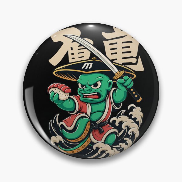 Item preview, Grumpy Octopus Samurai Sushi Cartoon Japanese Art designed and sold by LegendsOfLife37.