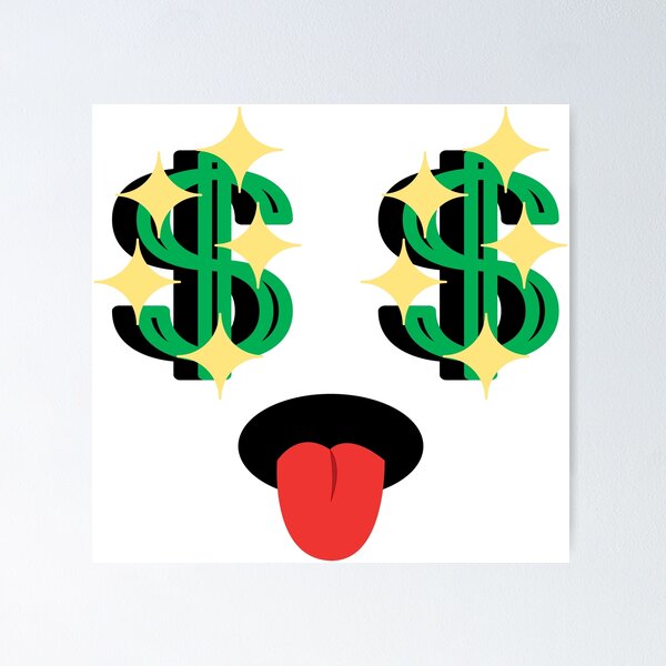 Item preview, Cute kawaii sparkly money eyes face designed and sold by BlushyPrint.