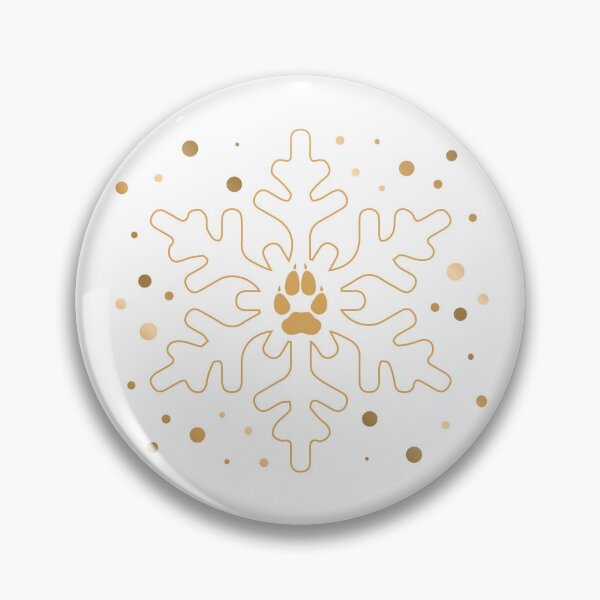 Aperçu de l'œuvre Motif flocon de neige à empreinte de patte dorée - Design hivernal pour les amoureux des animaux créée et vendue par Vector Woofs.
