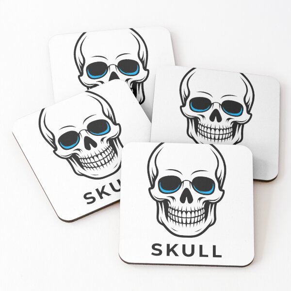 Item preview, Skull Blue Eyes Sockets Simple Black and White Graphic designed and sold by LegendsOfLife37.