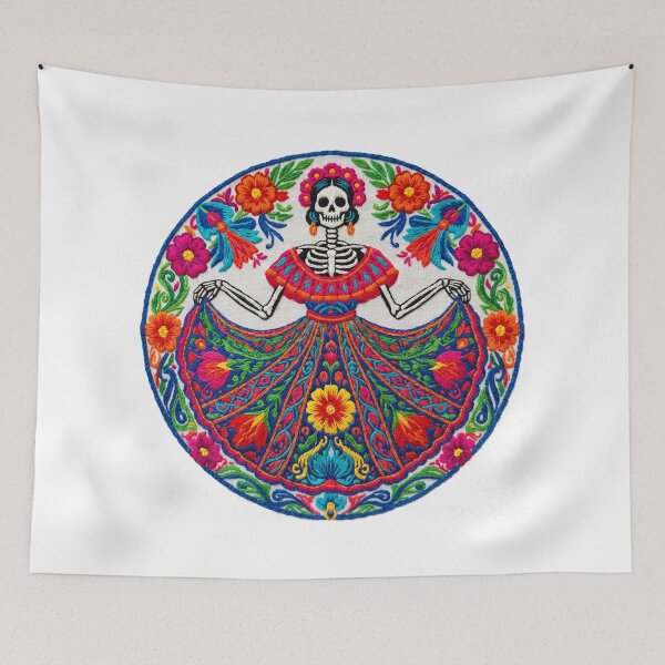 Item preview, Catrina in Mexican art, hand-embroidered designed and sold by SAUHER.
