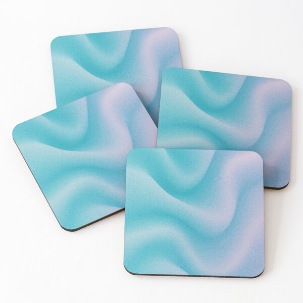 Item preview, Soft Aqua & Lavender Gradient Waves – Serene Abstract Fluid Art Print designed and sold by Finbadd.
