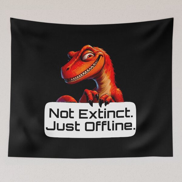 Item preview, Not Extinct, Just Offline - Funny Dinosaur Introvert Design designed and sold by Doodle-Bloom.