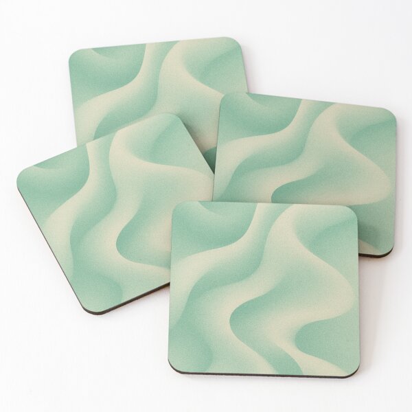 Item preview, Soft Sage & Mint Gradient Waves – Minimalist Abstract Fluid Art Print designed and sold by Finbadd.