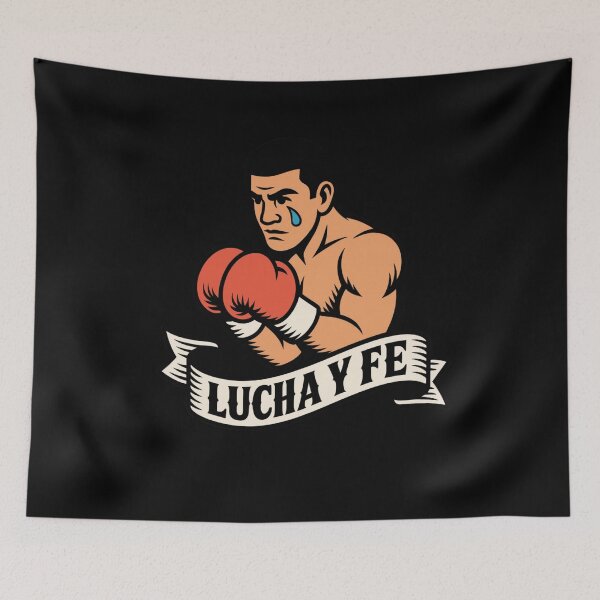 Item preview, Lucha Y Fe Boxer Tattoo Style Spanish Quote Graphic designed and sold by LegendsOfLife37.