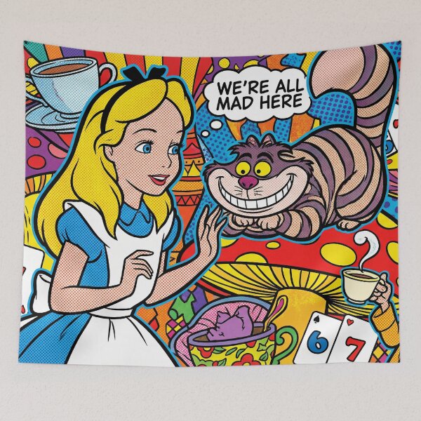 Item preview, We’re All Mad Here Six Seven Pop Art | Alice in Wonderland Comic Collage designed and sold by Jam Media Design.