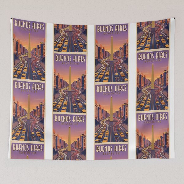 Item preview, Obelisco Buenos Aires - Avenida 9 de Julio Sunset Travel Poster designed and sold by Digital Dreams Arts.