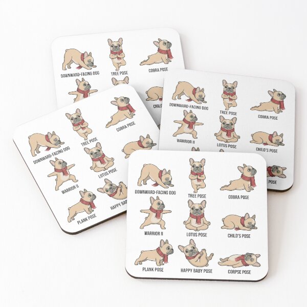 Item preview, French Bulldog Yoga Poses Cute Cartoon Mascot for Yoga Lover designed and sold by chattsuede.