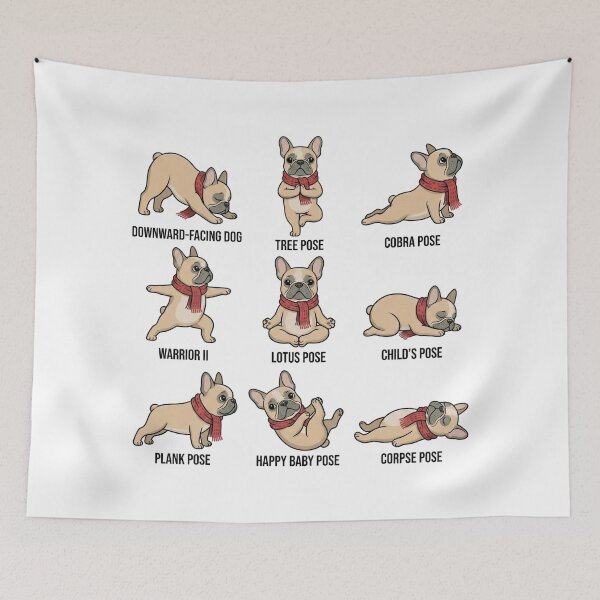 Item preview, French Bulldog Yoga Poses Cute Cartoon Mascot for Yoga Lover designed and sold by chattsuede.