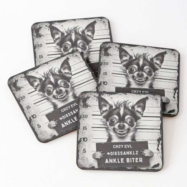 Item preview, Ankle Biter Chihuahua Mugshot – Funny Dog Meme Design designed and sold by Kmcantley.
