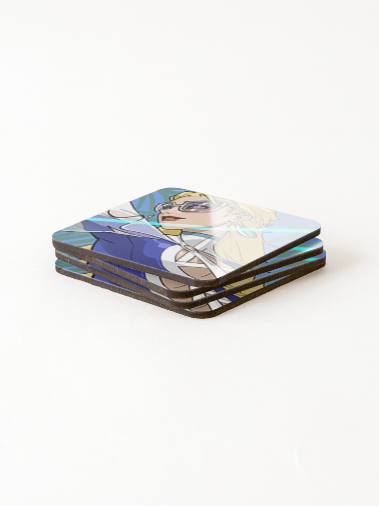 Thumbnail 4 of 5, Coasters (Set of 4), Marvel Rivals Invisible Woman Azure Shade Nameplate designed and sold by DrawingCipher.