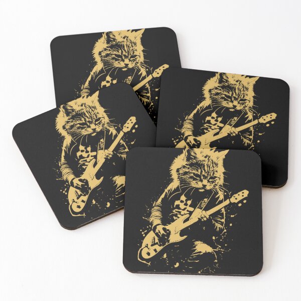 Item preview, vintage Rock Cat Playing Guitar Funny Animals designed and sold by will freed18.