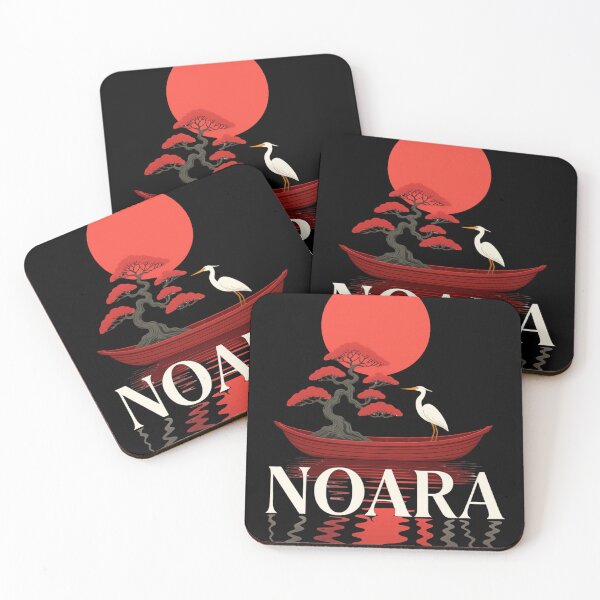 Item preview, NOARA Japanese Bonsai Tree Red Sun and Heron Boat Graphic designed and sold by LegendsOfLife37.