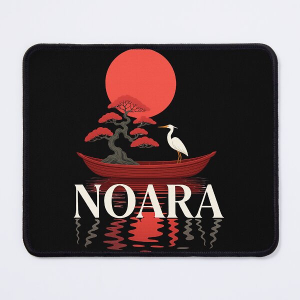 Item preview, NOARA Japanese Bonsai Tree Red Sun and Heron Boat Graphic designed and sold by LegendsOfLife37.