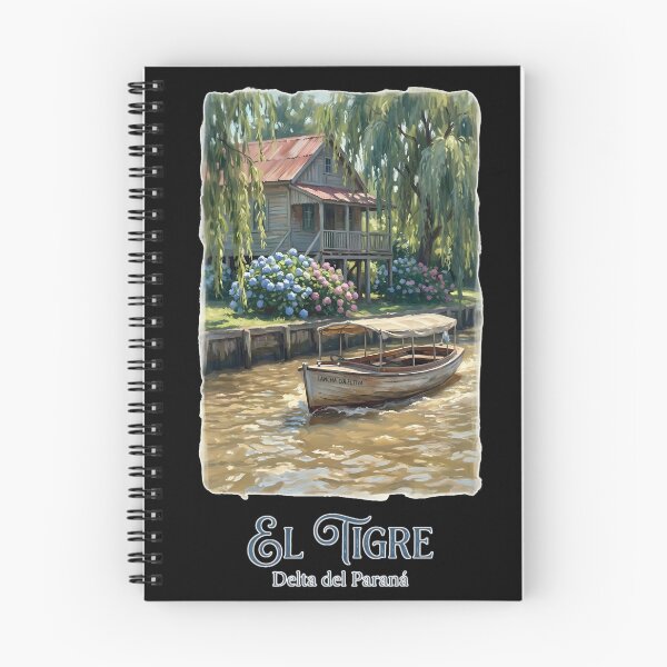 Item preview, Tigre Delta Argentina - Vintage Lancha Colectiva Painting designed and sold by Digital Dreams Arts.